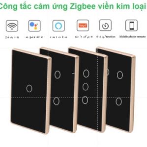 Công tắc cảm ứng Zigbee viền kim loại (2 Kênh)