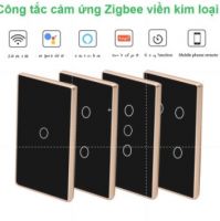 Công tắc cảm ứng Zigbee viền kim loại (4 Kênh)
