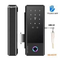 Khóa vân tay cao cấp App TTLOCK cho cửa kính cường lực loại có chìa cơ